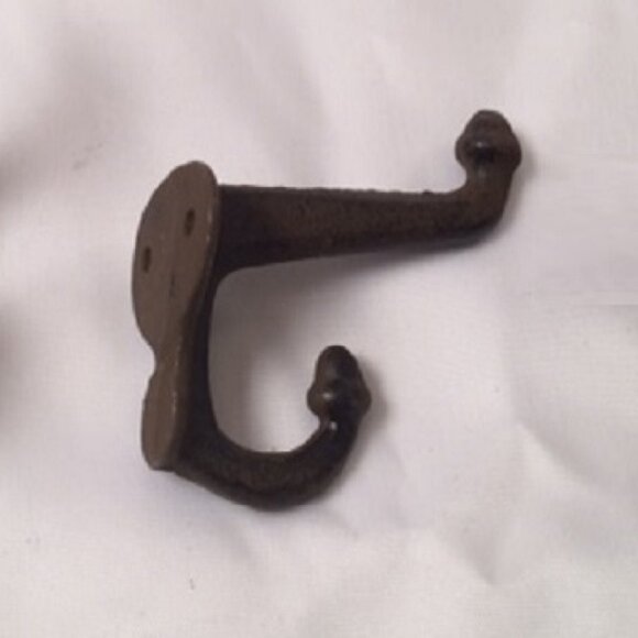 One (1) Cast Iron Rustic Double Acorn Wall Hooks 3" deep One (1) 0170-531705 R - Picture 2 of 16